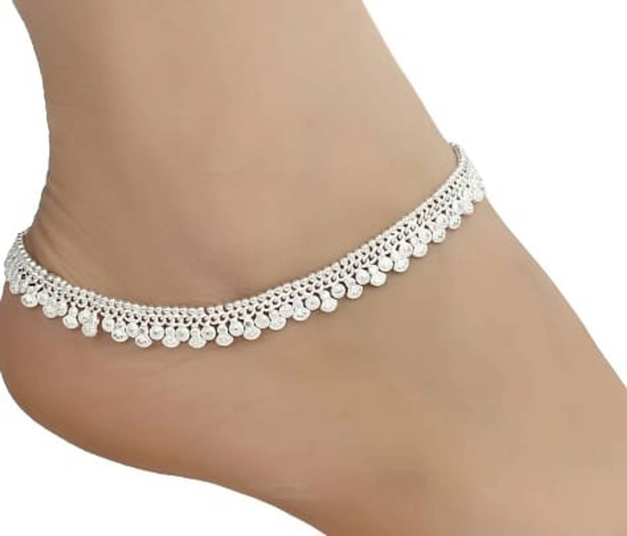 Silver Plated Brass Designer Anklet